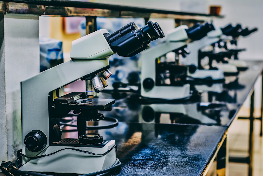 Laboratory microscopes in a quality control department